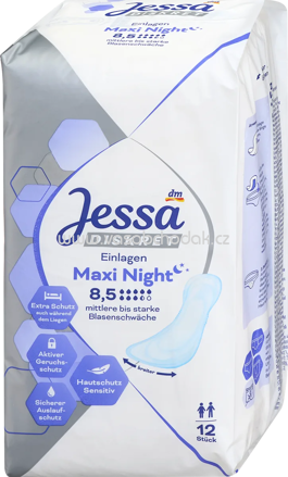 Jessa DISKRET Einlagen Inkontinenz Maxi Night, 12 St