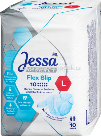 Jessa DISKRET Flex Slip Inkontinenz Gr. L, 10 St