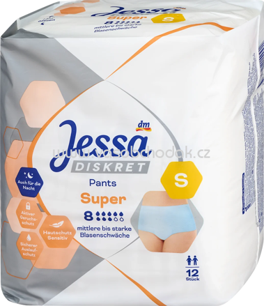 Jessa DISKRET Pants Inkontinenz Super Gr. S, 12 St