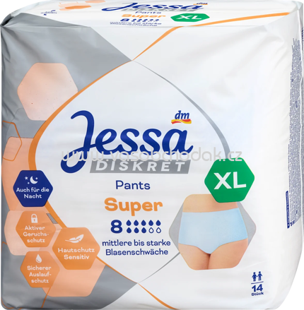 Jessa DISKRET Pants Inkontinenz Super Gr. XL, 14 St