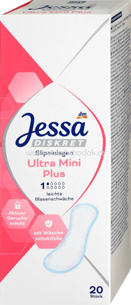 Jessa DISKRET Slipeinlagen Inkontinenz Ultra Mini Plus, 20 St