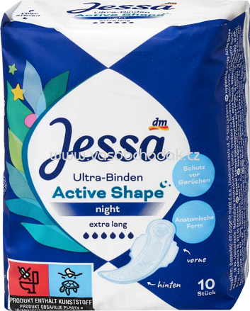 Jessa Ultra-Binden Active Shape Night, 10 St
