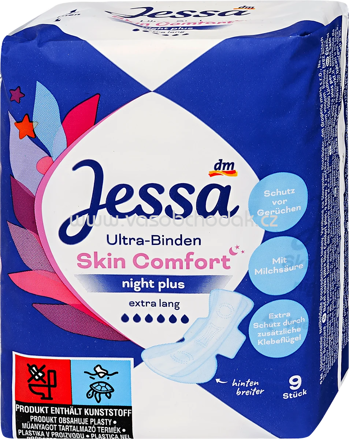 Jessa Ultra Binden Skin Comfort Night Plus, 9 St