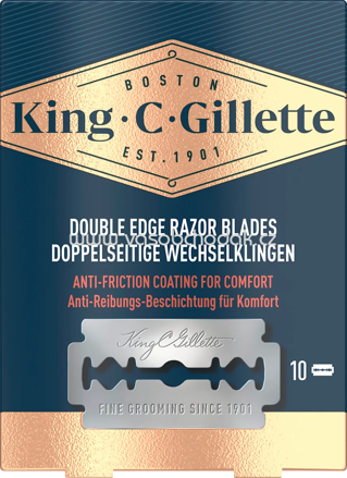 King. C. Gillette Rasierklingen, Double Edge für Rasierhobel, 10 St