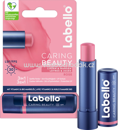 Labello Lippenpflege Caring Beauty Rose LSF 30, 4,8 g