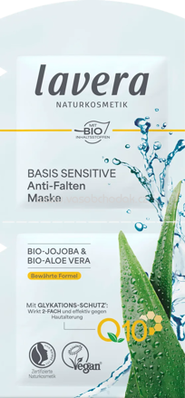 lavera NATURKOSMETIK Anti Falten Gesichtsmaske Basis Sensitiv 2x5 ml, 10 ml