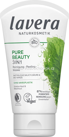 lavera NATURKOSMETIK Gesichtsreinigung 3in1 Pure Beauty, 125 ml