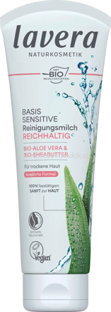 lavera NATURKOSMETIK Reinigungsmilch Basis Sensitiv, 125 ml