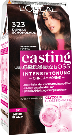 L'ORÉAL PARiS CASTING Crème Gloss Intensivtönung 323 Dunkle Schokolade, 1 St
