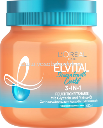 L'ORÉAL PARiS ELVITAL Haarmaske Dream Length Curls 3-in-1, 680 ml