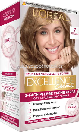 L'ORÉAL PARiS EXCELLENCE Creme Haarfarbe 7 Mittelblond, 1 St