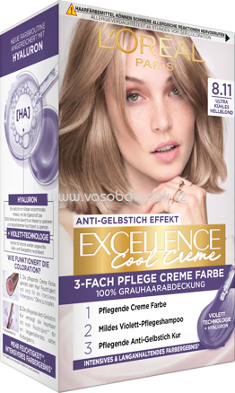 L'ORÉAL PARiS EXCELLENCE Creme Haarfarbe Cool Creme 8.11 Hellblond, 1 St