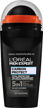 L'ORÉAL PARiS MEN EXPERT Antitranspirant Deo Roll-on Carbon Protect 5in1, 50 ml