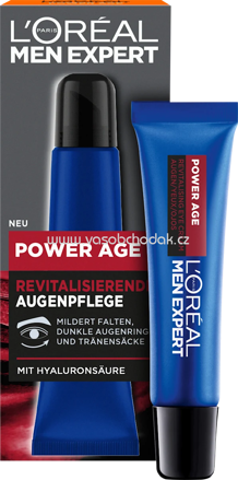 L'ORÉAL PARiS MEN EXPERT Augencreme Power Age mit Hyaluronsäure, 15 ml