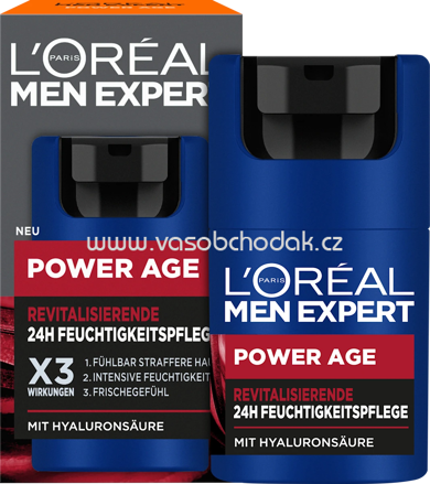 L'ORÉAL PARiS MEN EXPERT Gesichtscreme Power Age, revitalisierend mit Hyaluronsäure, 50 ml