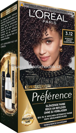 L'ORÉAL PARiS PRÉFÉRENCE Haarfarbe 3.12 Intensives Kühles Dunkelbraun, 1 St