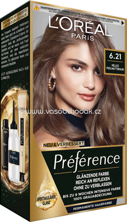 L'ORÉAL PARiS PRÉFÉRENCE Haarfarbe 6.21 Helles Perlmuttbraun, 1 St