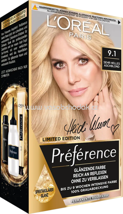 L'ORÉAL PARiS PRÉFÉRENCE Haarfarbe 9.1 Sehr Helles Aschblond, 1 St