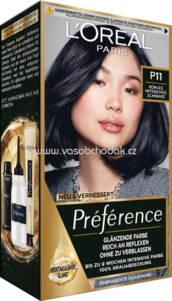L'ORÉAL PARiS PRÉFÉRENCE Haarfarbe P11 Kühles Intensives Schwarz, 1 St