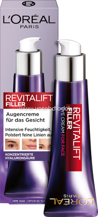 L'ORÉAL PARiS REVITALIFT Augencreme + Gesicht Revitalift Filler, Hyaluronsäure, 30 ml