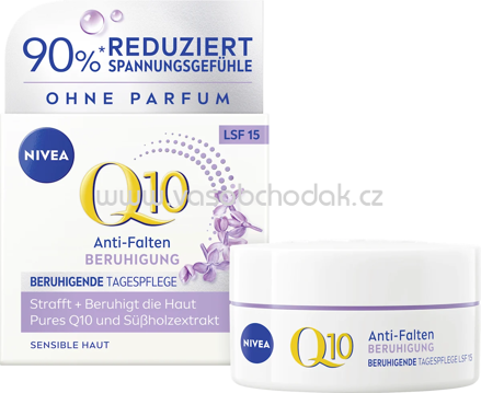 NIVEA Anti Falten Gesichtscreme Q10 Beruhigung LSF 15, 50 ml