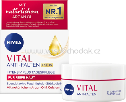 NIVEA Anti Falten Gesichtscreme Vital LSF 15, 50 ml
