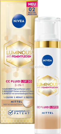 NIVEA CC Creme Luminous 630 Getöntes Fluid MIttel LSF 30, 40 ml