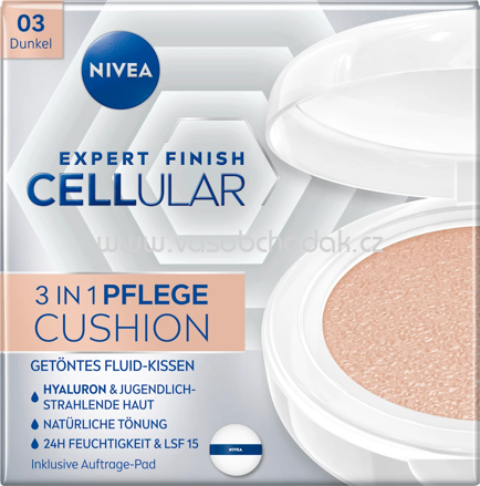 NIVEA Gesichtsfluid getönt 3in1 Hyaluron Cellular Filler Dunkel LSF 15, 15 g