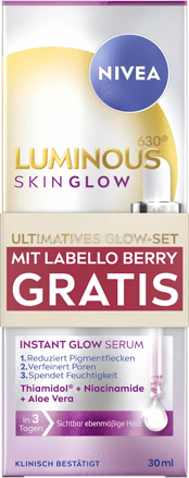 NIVEA Serum Glow + Lippenpflege Glowy Lips Berry Tinted LSF30, 30 ml