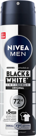 NIVEA MEN Antitranspirant Deospray Black & White Invisible, 150 ml