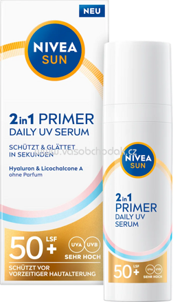 NIVEA SUN Sonnenfluid 2in1 Primer & UV Serum, LSF 50+, 30 ml