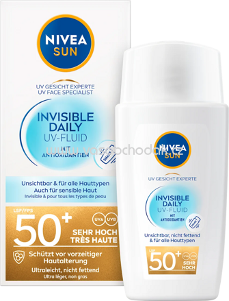 NIVEA SUN Sonnenfluid Gesicht invisible daily LSF 50+, 40 ml