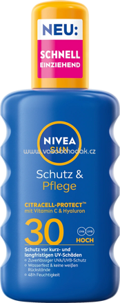 NIVEA SUN Sonnenspray Schutz & Pflege LSF 30, 200 ml