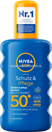 NIVEA SUN Sonnenspray Schutz & Pflege LSF 50+, 200 ml