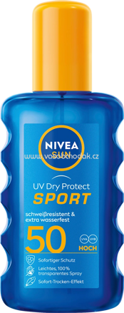 NIVEA SUN Sonnenspray UV Dry Protect Sport, LSF 50, 200 ml