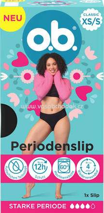 o.b. Periodenunterwäsche Slip schwarz Gr. XS/S, 1 St