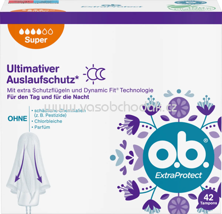 o.b. Tampons Extra Protect Tag+Nacht Super, 42 St