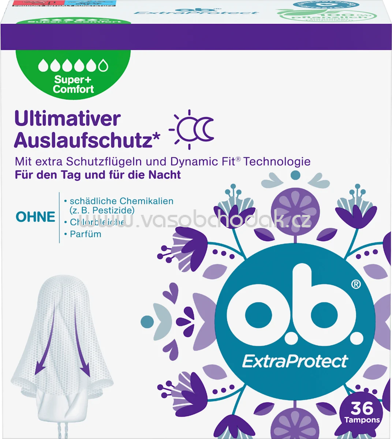 o.b. Tampons Extra Protect Tag+Nacht Super Plus, 36 St