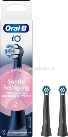 Oral-B Aufsteckbürste iO Sanfte Reinigung schwarz, 2 St