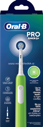 Oral-B Elektrische Zahnbürste Kinder PRO Junior Green, ab 6 Jahren, 1 St