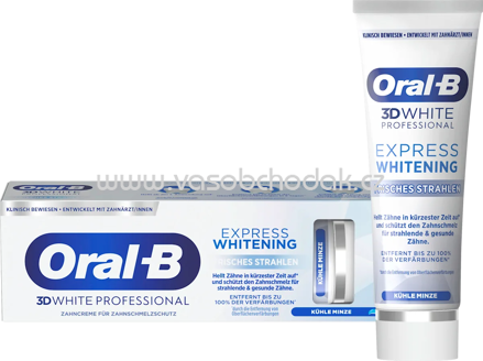 Oral-B Zahnpasta 3D White Professional Express Whitening frisches Strahlen, 75 ml Oral-B Zahnpasta 3D White Professional Express Whitening frisches Strahlen, 75 ml