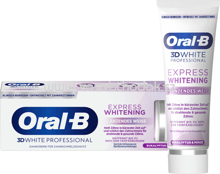 Oral-B Zahnpasta 3D White Professional Express Whitening glänzendes Weiss, 75 ml Oral-B Zahnpasta 3D White Professional Express Whitening glänzendes Weiss, 75 ml