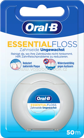 Oral-B Zahnseide Essential Floss ungewachst, 50 m
