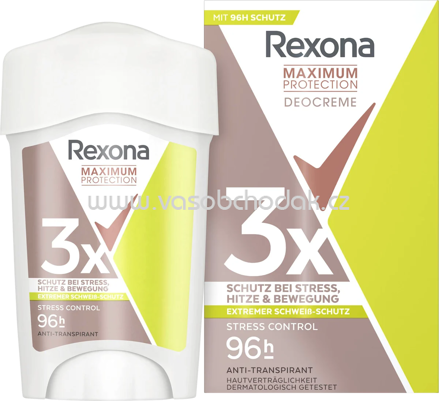 Rexona Antitranspirant Deocreme Maximum Protection Stress Control, 45 ml