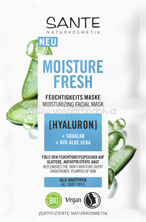 SANTE NATURKOSMETIK Gesichtsmaske Moisture Fresh Hyaluron, 2x4 ml, 8 ml