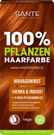 SANTE NATURKOSMETIK Pflanzenhaarfarbe Mahagonirot, 100g