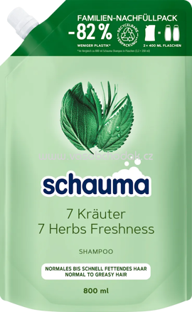 schauma Shampoo 7 Kräuter Nachfüllpack, 800 ml