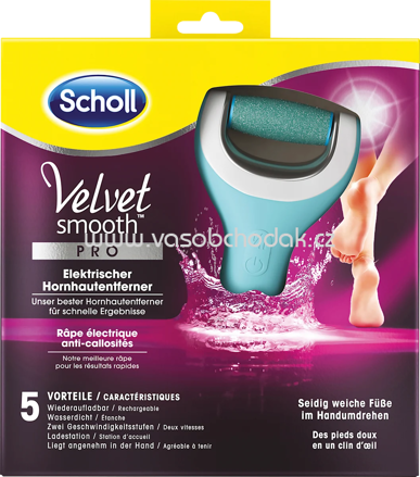 Scholl Hornhaut-Entferner elektrisch, Velvet Smooth Pro, 1 St