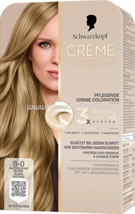 Schwarzkopf CREME SUPREME Haarfarbe 8-0 Natürliches Blond, 1 St
