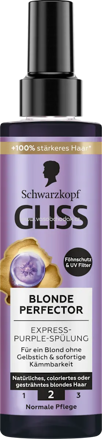 Schwarzkopf GLISS Sprüh-Conditioner Express-Purple Blonde Perfector, 200 ml
